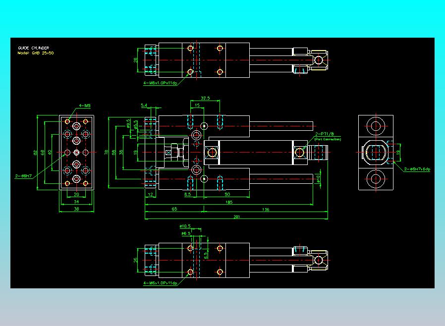 导杆气缸组合2D-GHB25x50