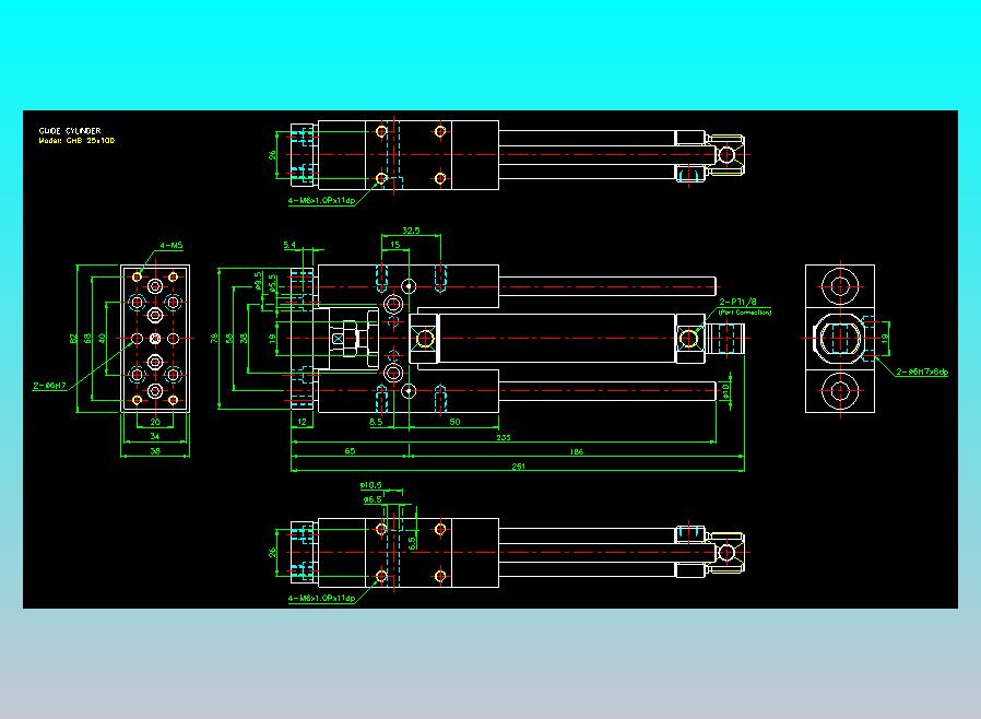 导杆气缸组合2D-GHB25x100