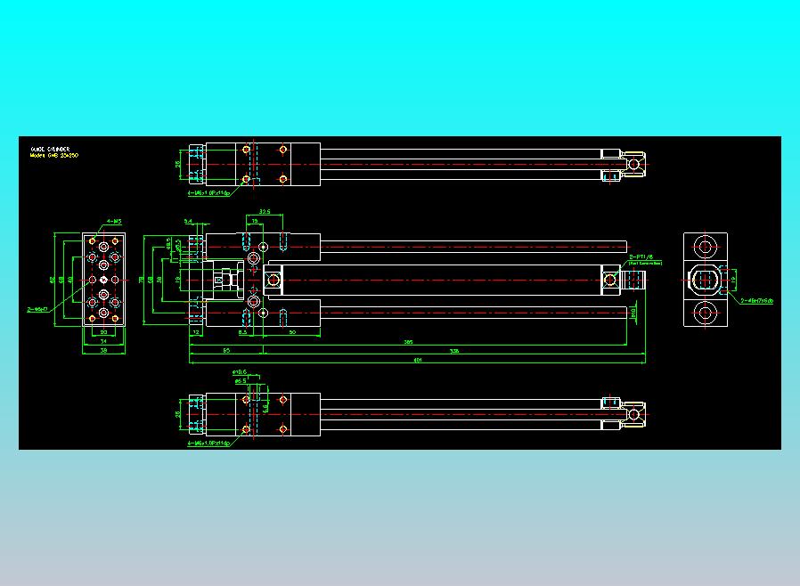 导杆气缸组合2D-GHB25x250