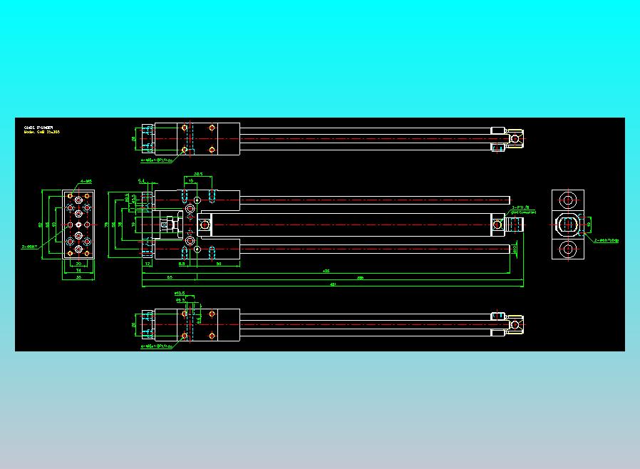 导杆气缸组合2D-GHB25x300