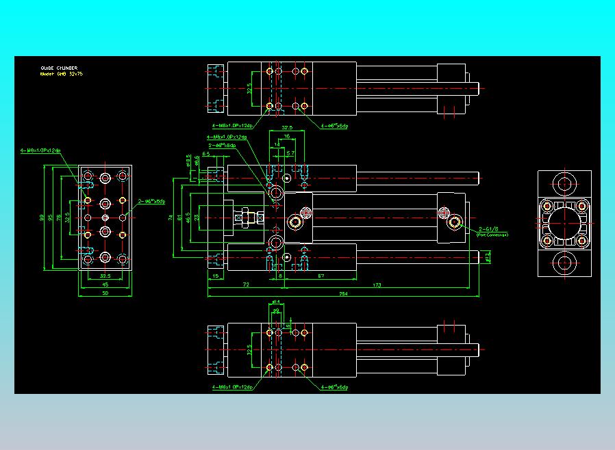 导杆气缸组合2D-GHB32x75