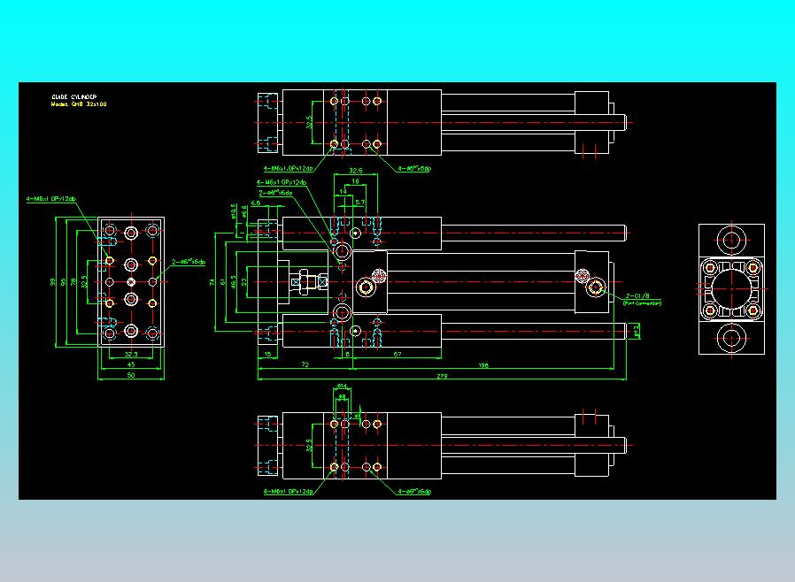 导杆气缸组合2D-GHB32x100