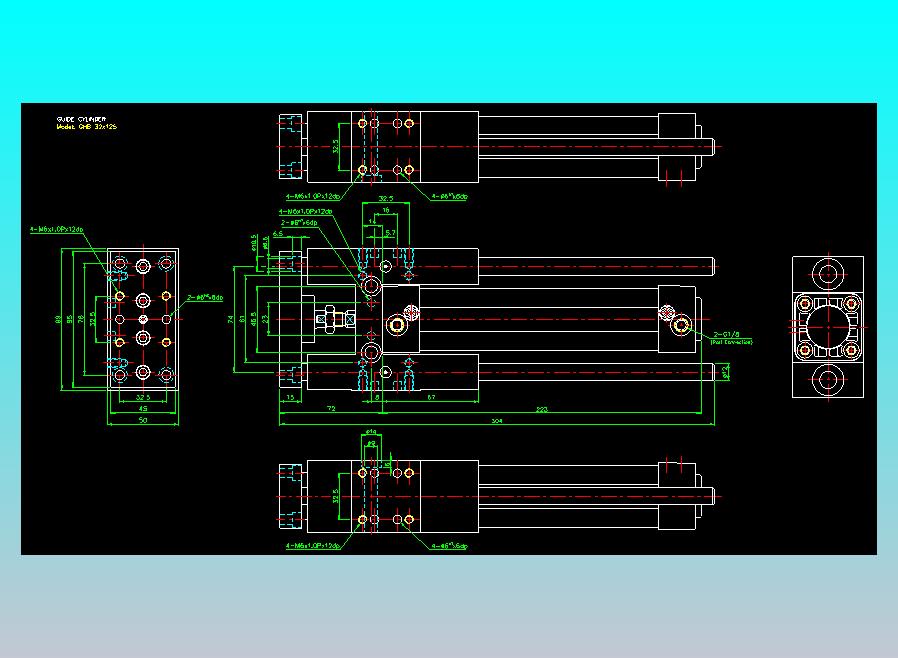 导杆气缸组合2D-GHB32x125
