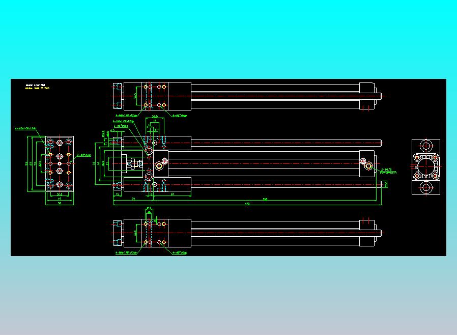 导杆气缸组合2D-GHB32x300