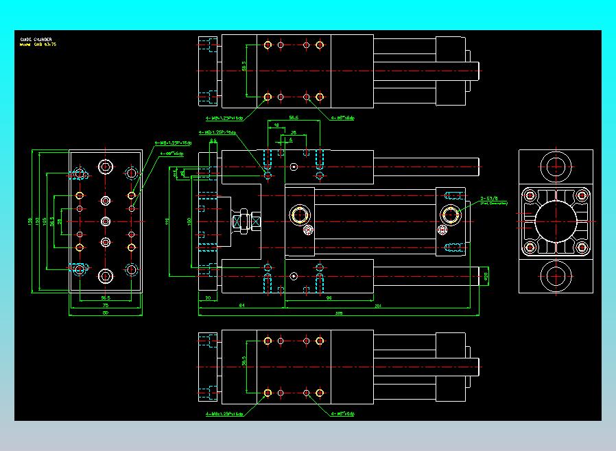 导杆气缸组合2D-GHB63x75
