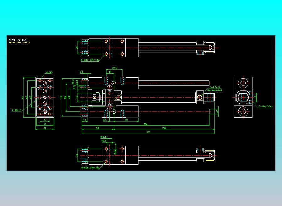 导杆气缸组合2D-GHU20x125