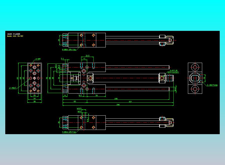 导杆气缸组合2D-GHU20x150