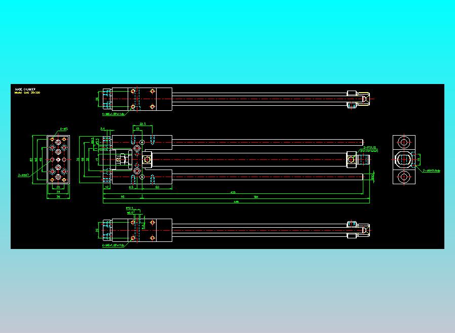 导杆气缸组合2D-GHU20x300