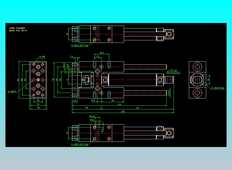 导杆气缸组合2D-GHU25x75