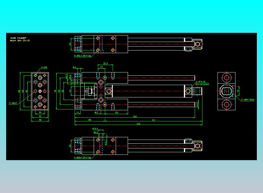 导杆气缸组合2D-GHU25x125