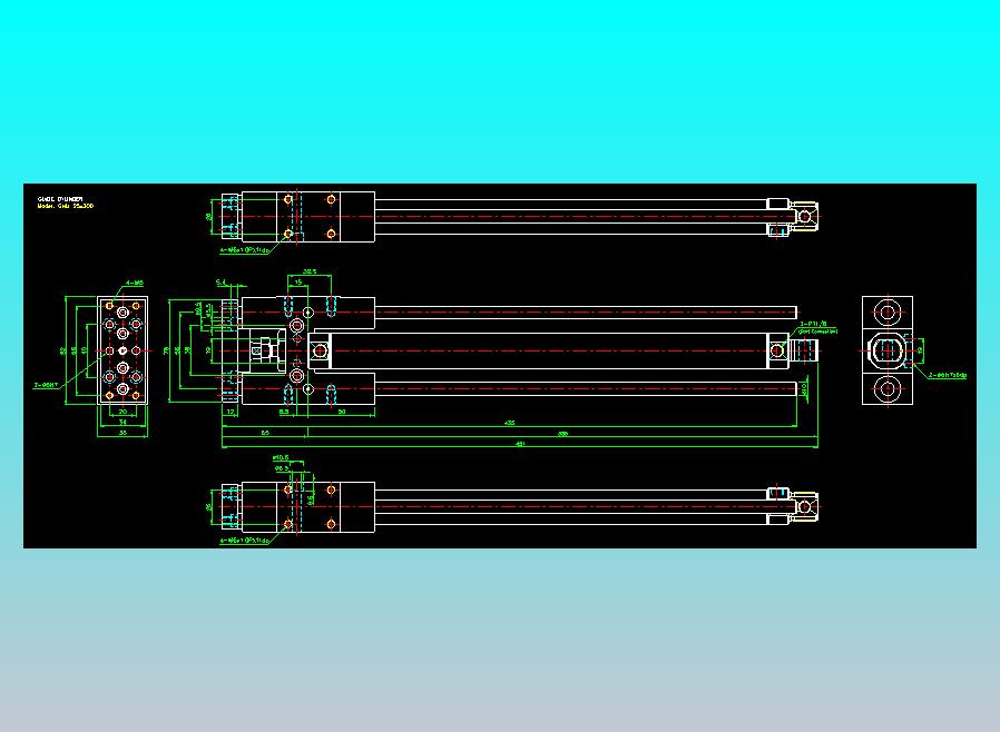 导杆气缸组合2D-GHU25x300