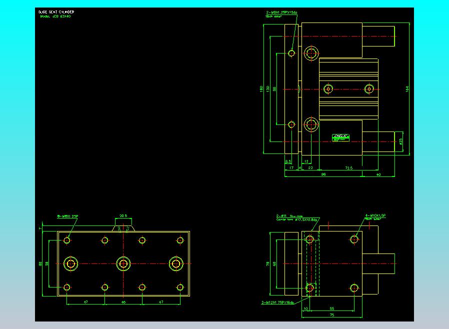 滑块气缸旋转夹持气缸2D-JCB63x40