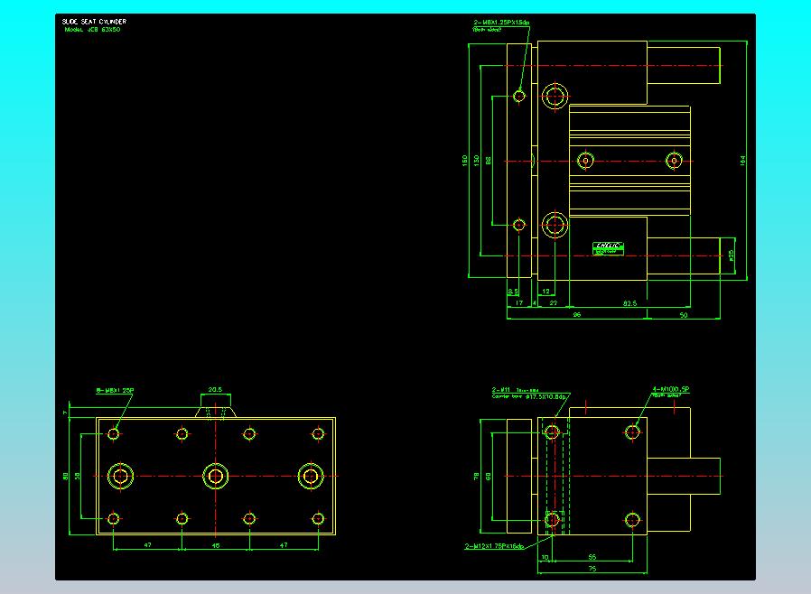 滑块气缸旋转夹持气缸2D-JCB63x50