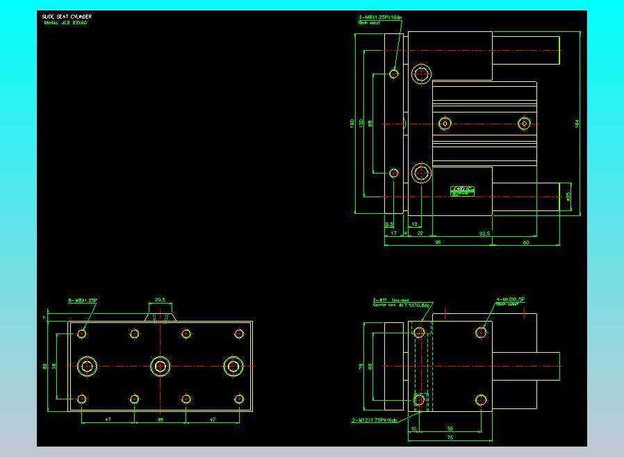 滑块气缸旋转夹持气缸2D-JCB63x60