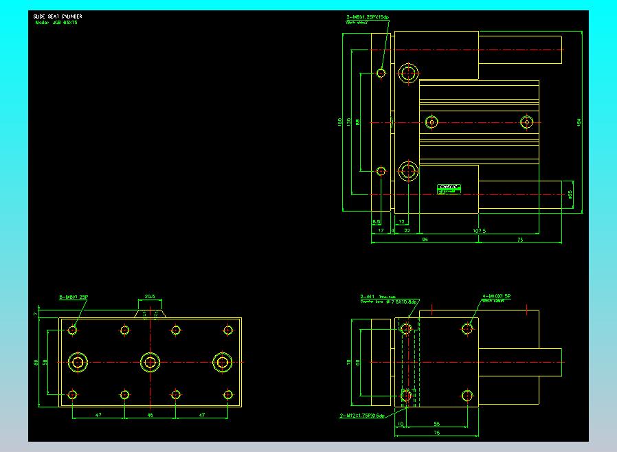 滑块气缸旋转夹持气缸2D-JCB63x75