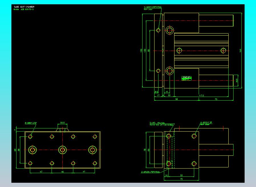 滑块气缸旋转夹持气缸2D-JCB63x75-S
