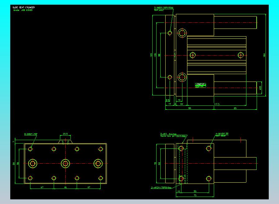滑块气缸旋转夹持气缸2D-JCB63x85