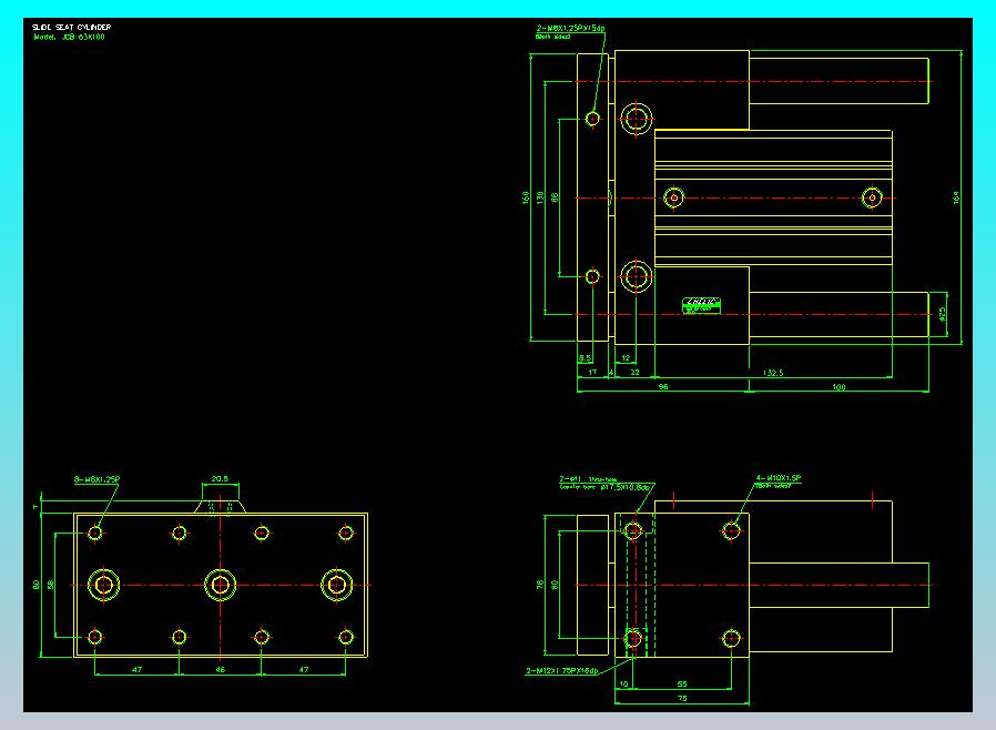 滑块气缸旋转夹持气缸2D-JCB63x100