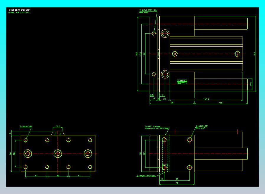 滑块气缸旋转夹持气缸2D-JCB63x115-S