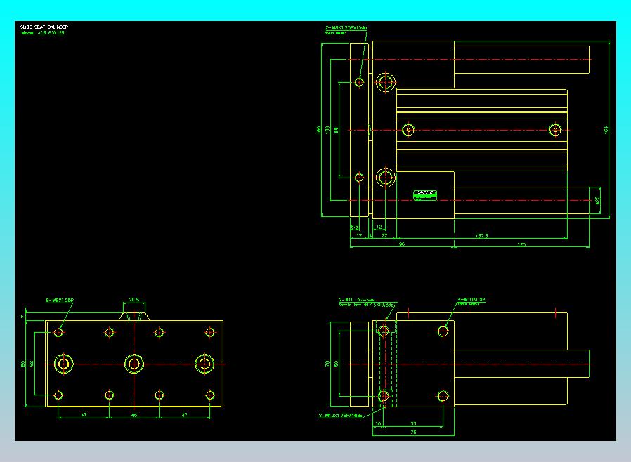 滑块气缸旋转夹持气缸2D-JCB63x125
