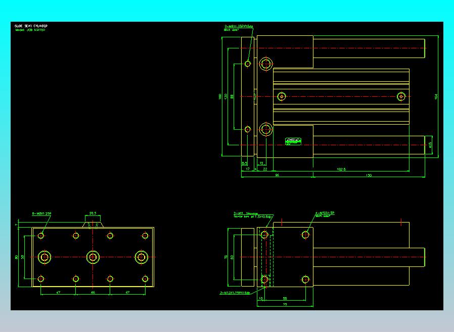 滑块气缸旋转夹持气缸2D-JCB63x150