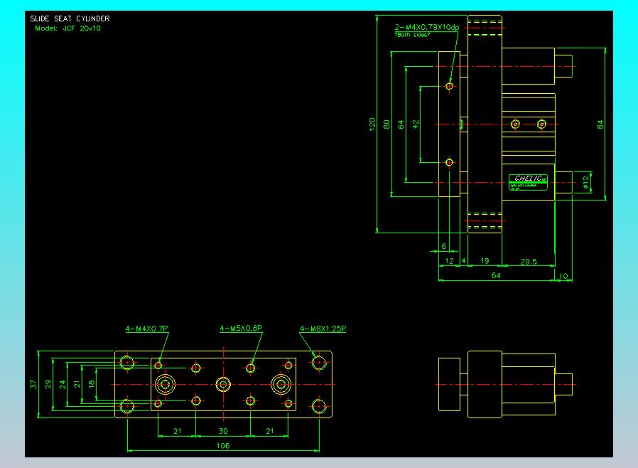 滑块气缸旋转夹持气缸2D-JCF20x10