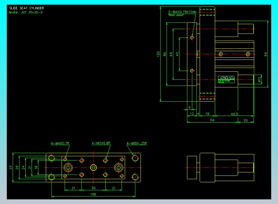 滑块气缸旋转夹持气缸2D-JCF20x20-S