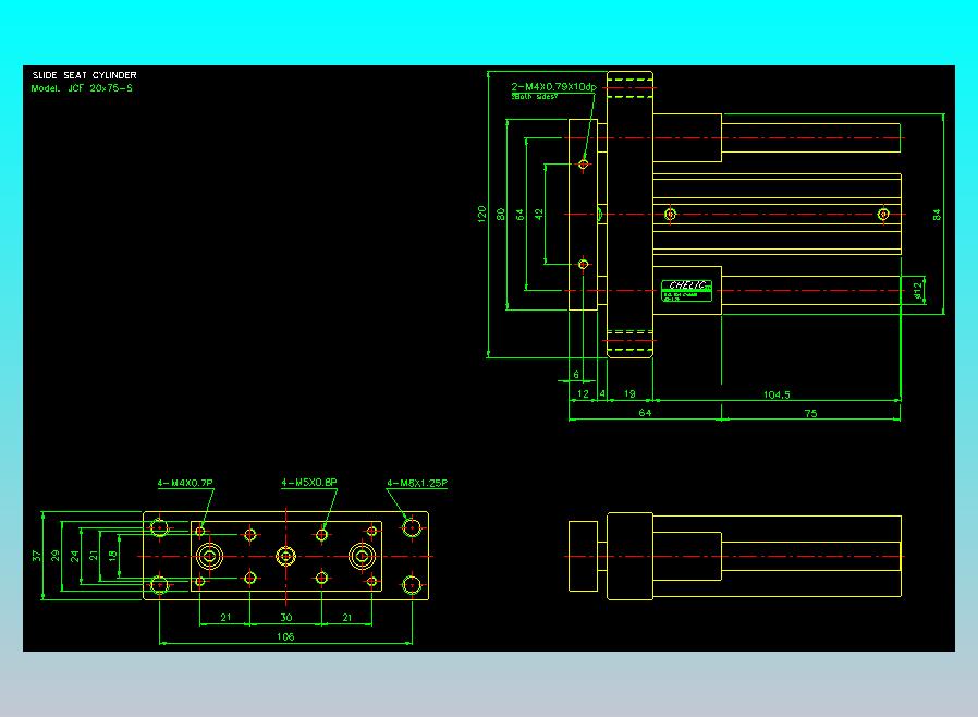 滑块气缸旋转夹持气缸2D-JCF20x75-S
