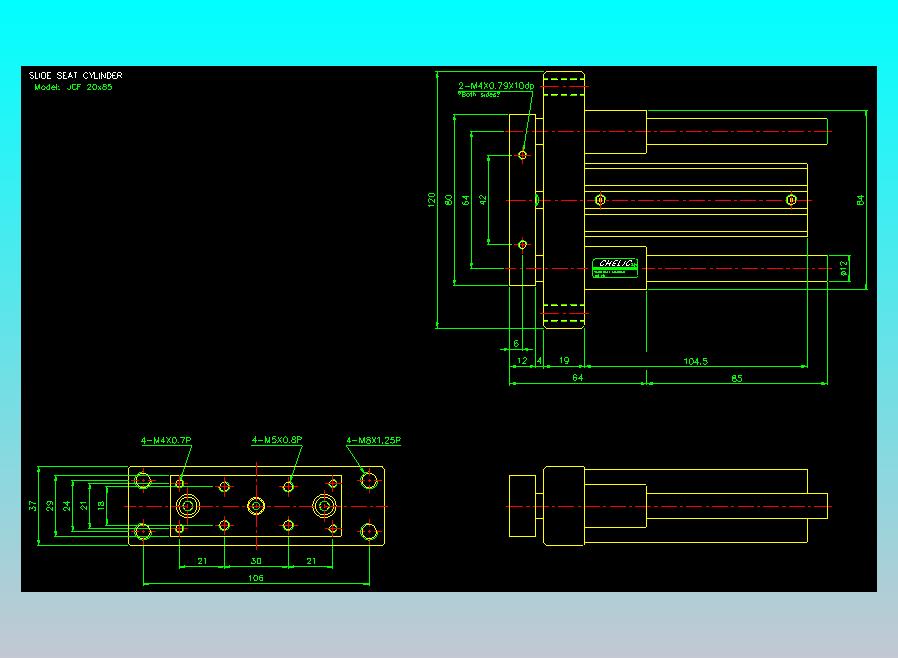滑块气缸旋转夹持气缸2D-JCF20x85