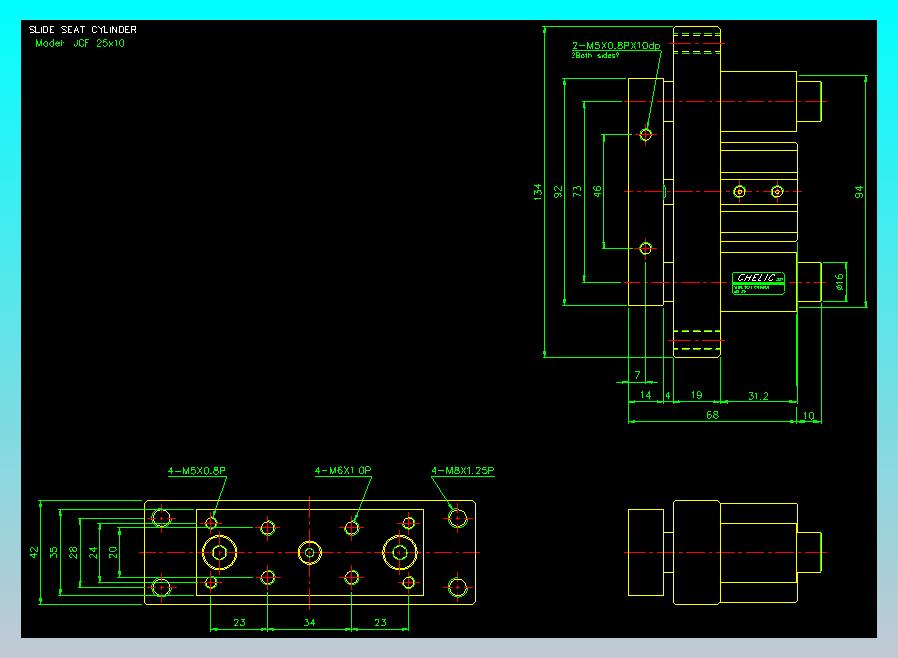 滑块气缸旋转夹持气缸2D-JCF25x10