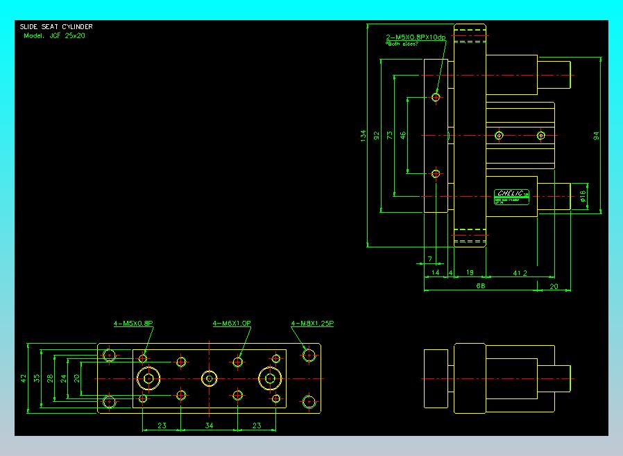 滑块气缸旋转夹持气缸2D-JCF25x20