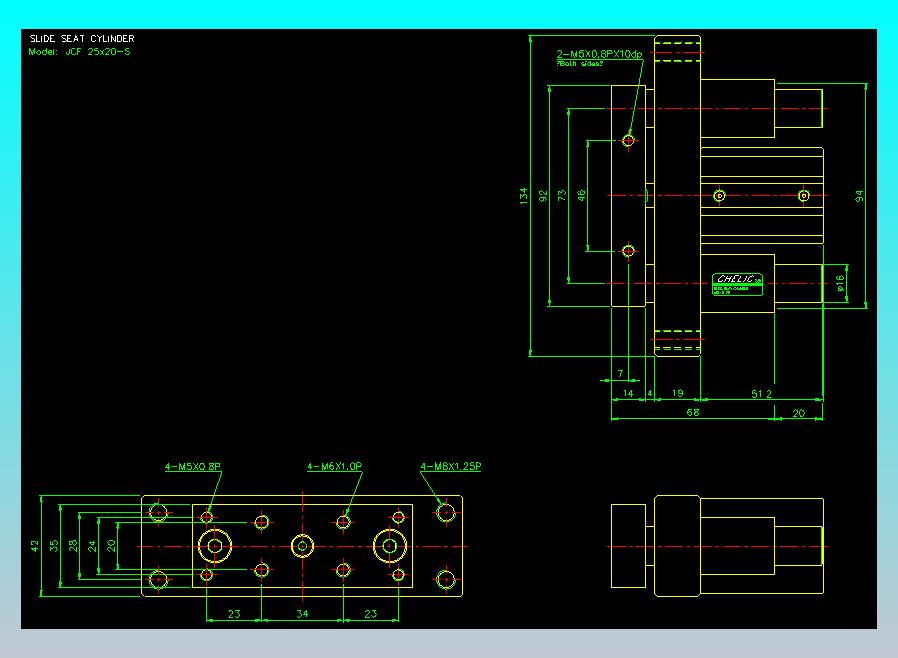 滑块气缸旋转夹持气缸2D-JCF25x20-S