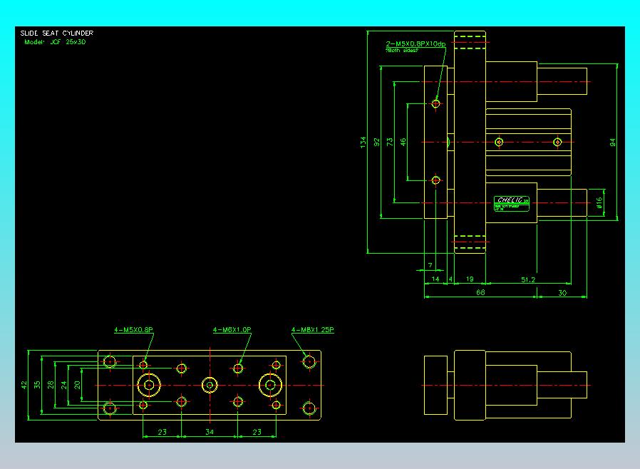 滑块气缸旋转夹持气缸2D-JCF25x30