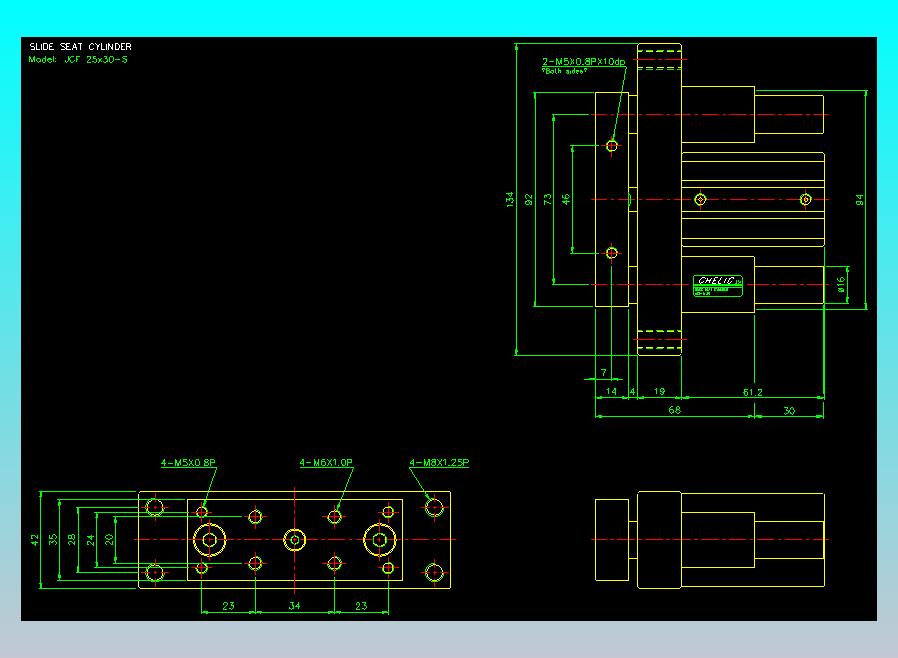 滑块气缸旋转夹持气缸2D-JCF25x30-S