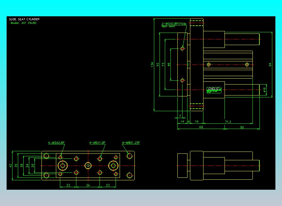 滑块气缸旋转夹持气缸2D-JCF25x50