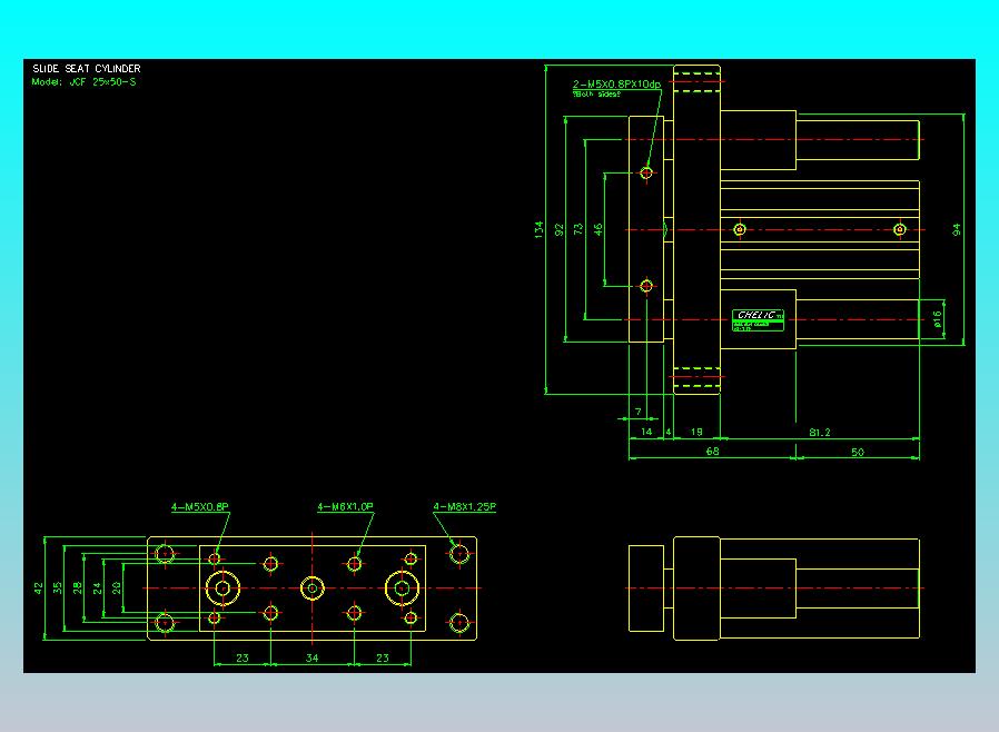 滑块气缸旋转夹持气缸2D-JCF25x50-S