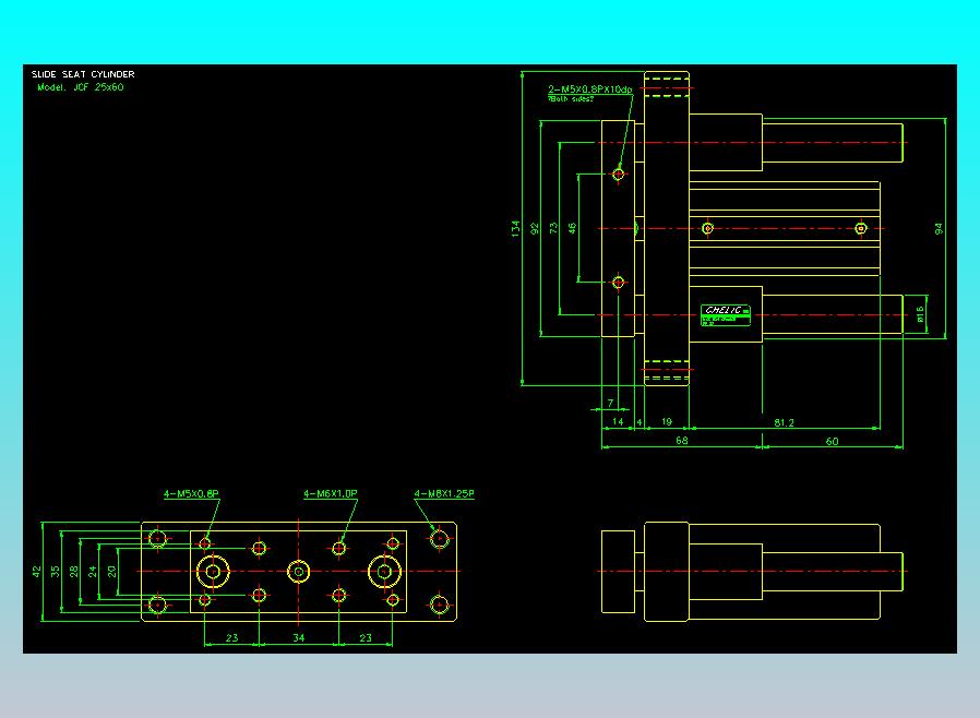 滑块气缸旋转夹持气缸2D-JCF25x60
