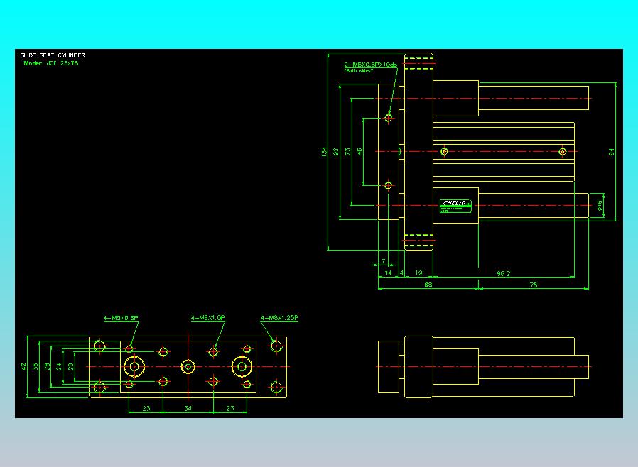 滑块气缸旋转夹持气缸2D-JCF25x75