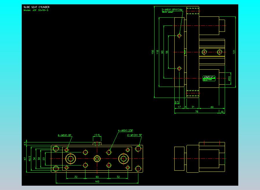 滑块气缸旋转夹持气缸2D-JCF32x10-S