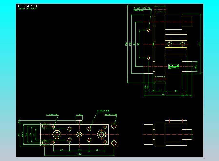 滑块气缸旋转夹持气缸2D-JCF32x20