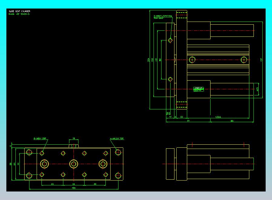 滑块气缸旋转夹持气缸2D-JCF50x90-S