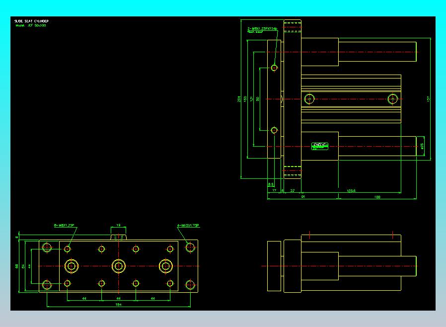 滑块气缸旋转夹持气缸2D-JCF50x100