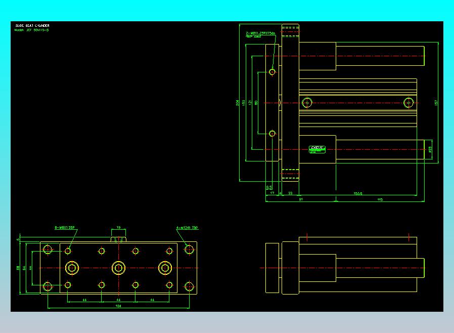 滑块气缸旋转夹持气缸2D-JCF50x115-S
