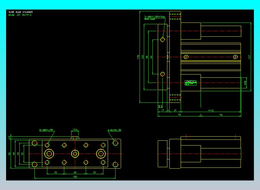 滑块气缸旋转夹持气缸2D-JCF40x75-S