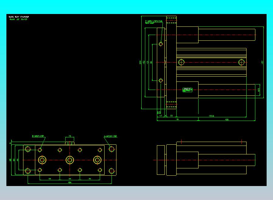 滑块气缸旋转夹持气缸2D-JCF50x125