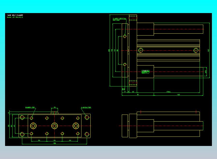 滑块气缸旋转夹持气缸2D-JCF50x140-S