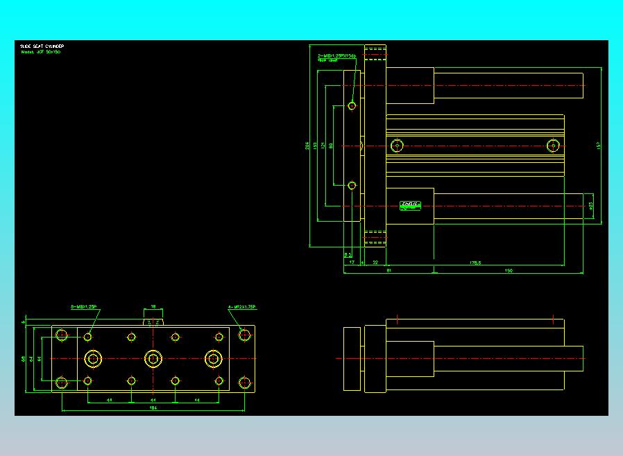 滑块气缸旋转夹持气缸2D-JCF50x150