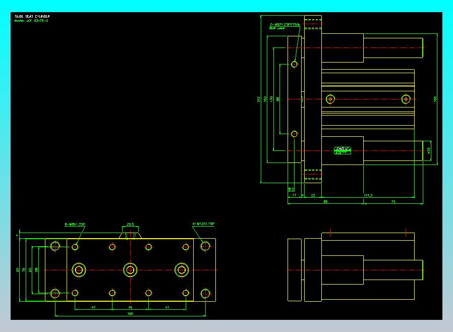 滑块气缸旋转夹持气缸2D-JCF63x75-S