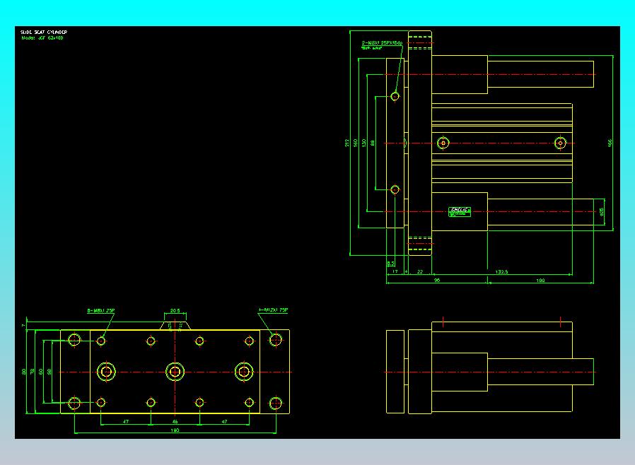 滑块气缸旋转夹持气缸2D-JCF63x100