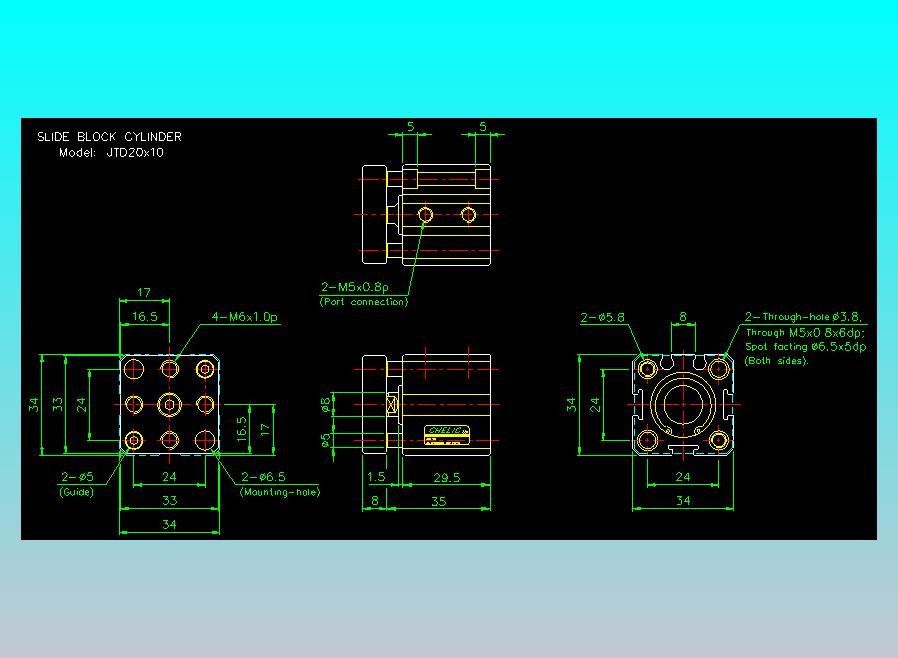 滑块气缸旋转夹持气缸2D-JTD20x10